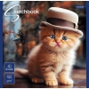 Скетчбук 165x165 мм 40 л.Хатбер Котики-артисты (офсет, 100 г/м2)